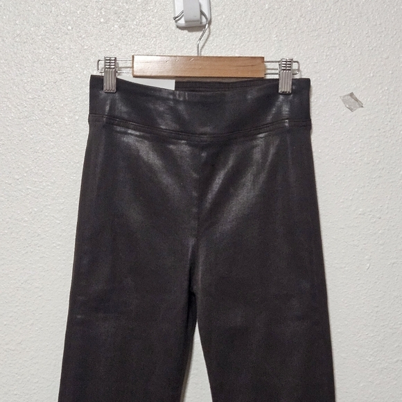 NWT Frame Jetset crop high rise mini boot pants coated chocolate brown - Picture 2 of 15